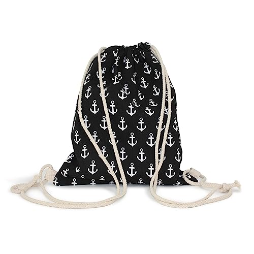 Sonia Originelli Turnbeutel Mini Anker Maritim Strand Beach Rucksack Farbe Schwarz von Sonia Originelli