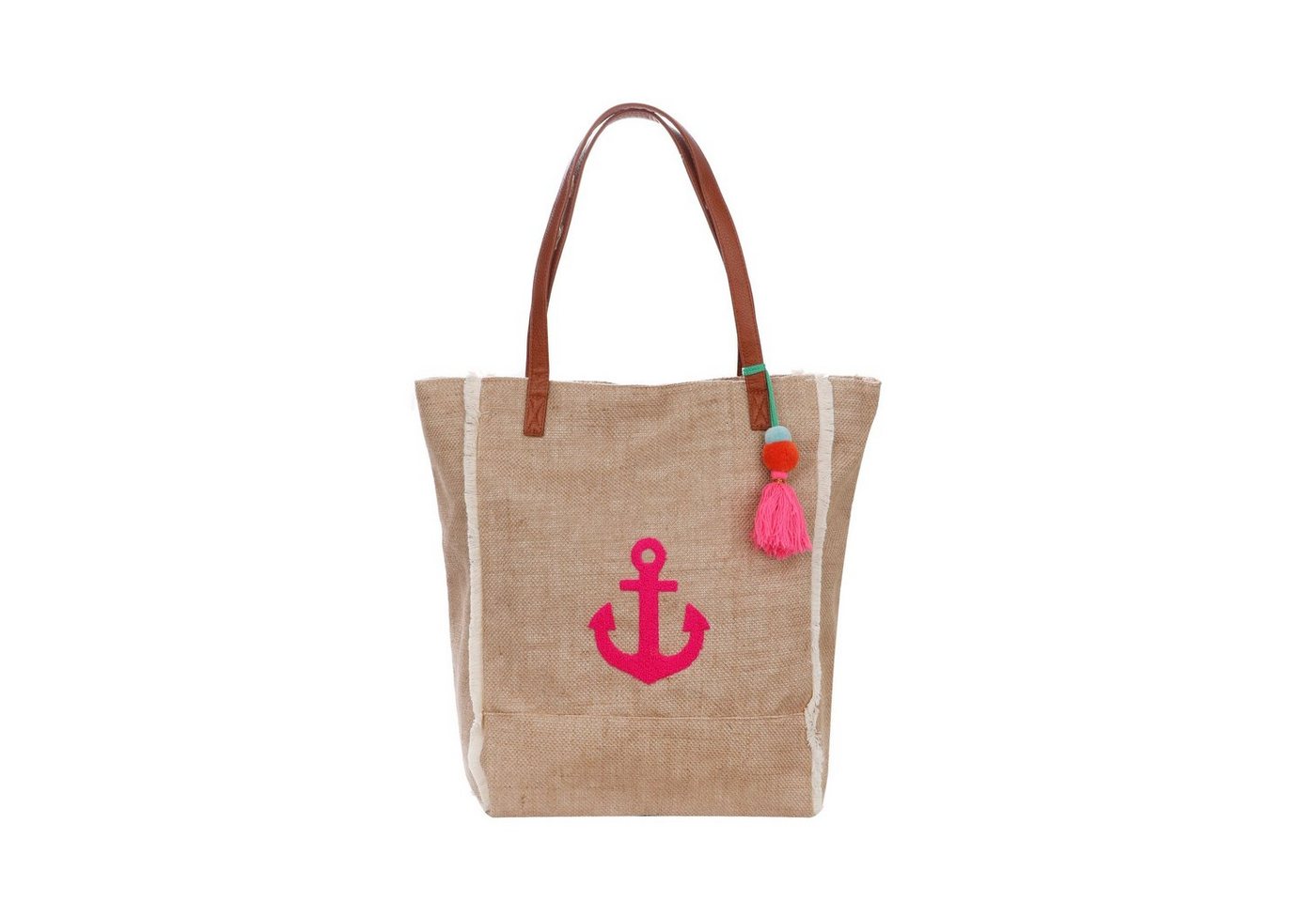 Sonia Originelli Umhängetasche Canvas Shopper Anker" Strandtasche Bommel Quasten" von Sonia Originelli