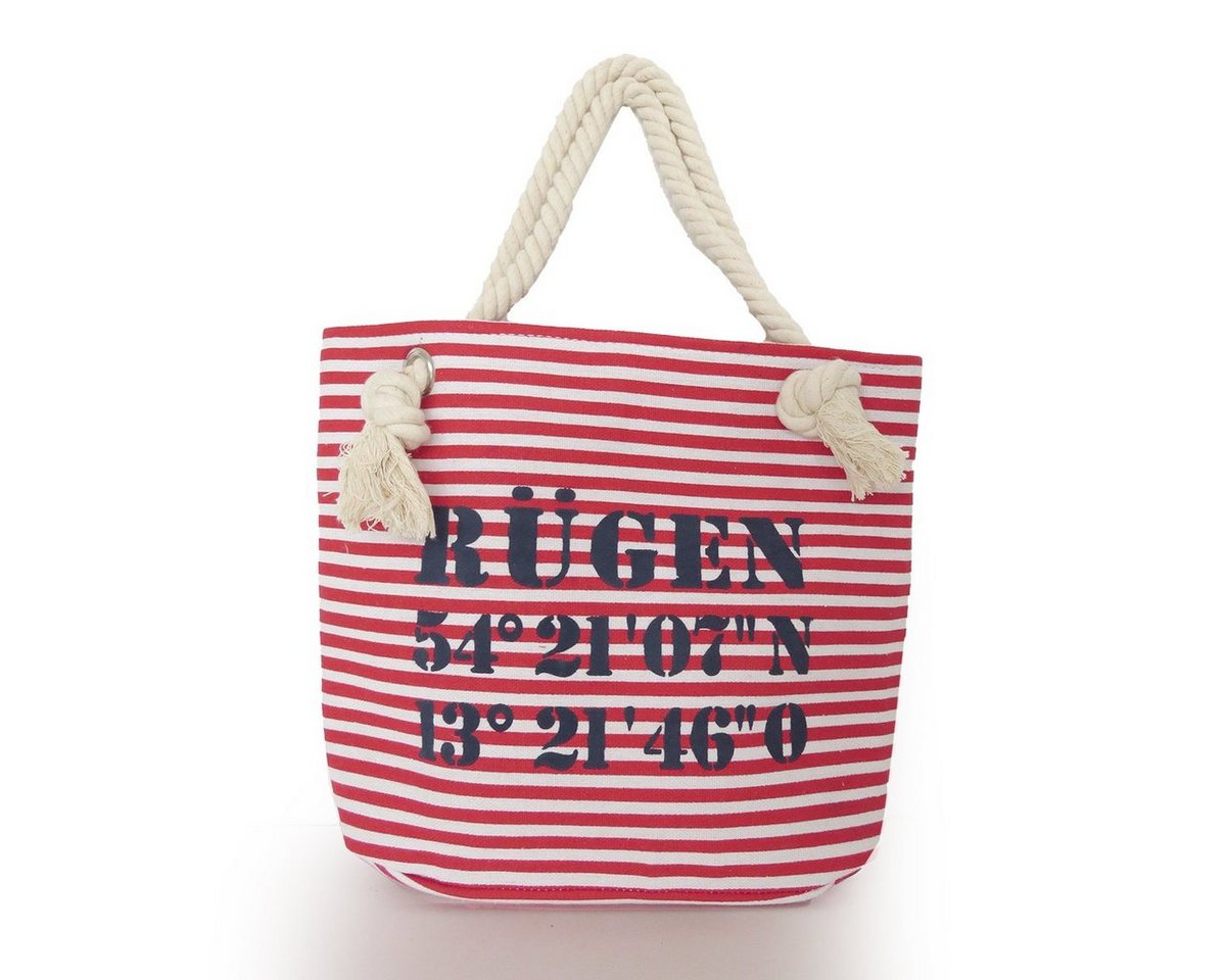 Sonia Originelli Umhängetasche XS Shopper Rügen" Shopper Tasche Koordinaten, kleine Innentasche mit Reißverschluss" von Sonia Originelli