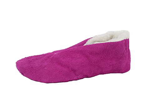 Sonia Originelli Wildleder Hausschuh Schluffi mit warmen Kuschelfell, Farbe: pink, Größe: 37 von Sonia Originelli