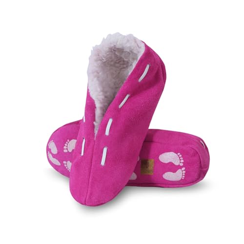 Sonia Originelli Wildleder Hausschuh Schluffi mit warmen Kuschelfell, Farbe: pink, Größe: 47 von Sonia Originelli