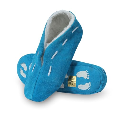 Sonia Originelli Wildleder Hausschuh Schluffi mit warmen Kuschelfell, Farbe: türkis, Größe: 39 von Sonia Originelli