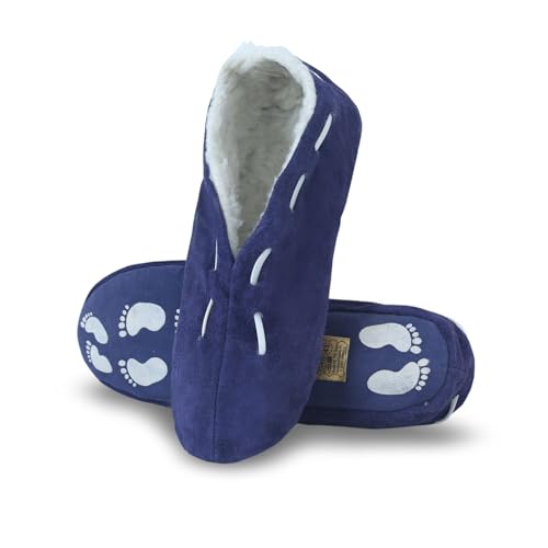 Sonia Originelli Wildleder Hausschuh Schluffi mit warmen Kuschelfell, Farbe: marine, Größe: 35 von Sonia Originelli