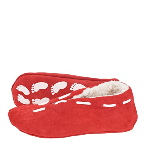 Sonia Originelli Wildlederhausschuh Smart ABS Stopper Leder Kuschelfell Farbe Rot, Größe 36 von Sonia Originelli