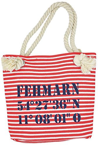 Sonia Originelli XS Shopper Fehmarn Shopper Tasche Koordinaten Farbe Rot-Marine von Sonia Originelli