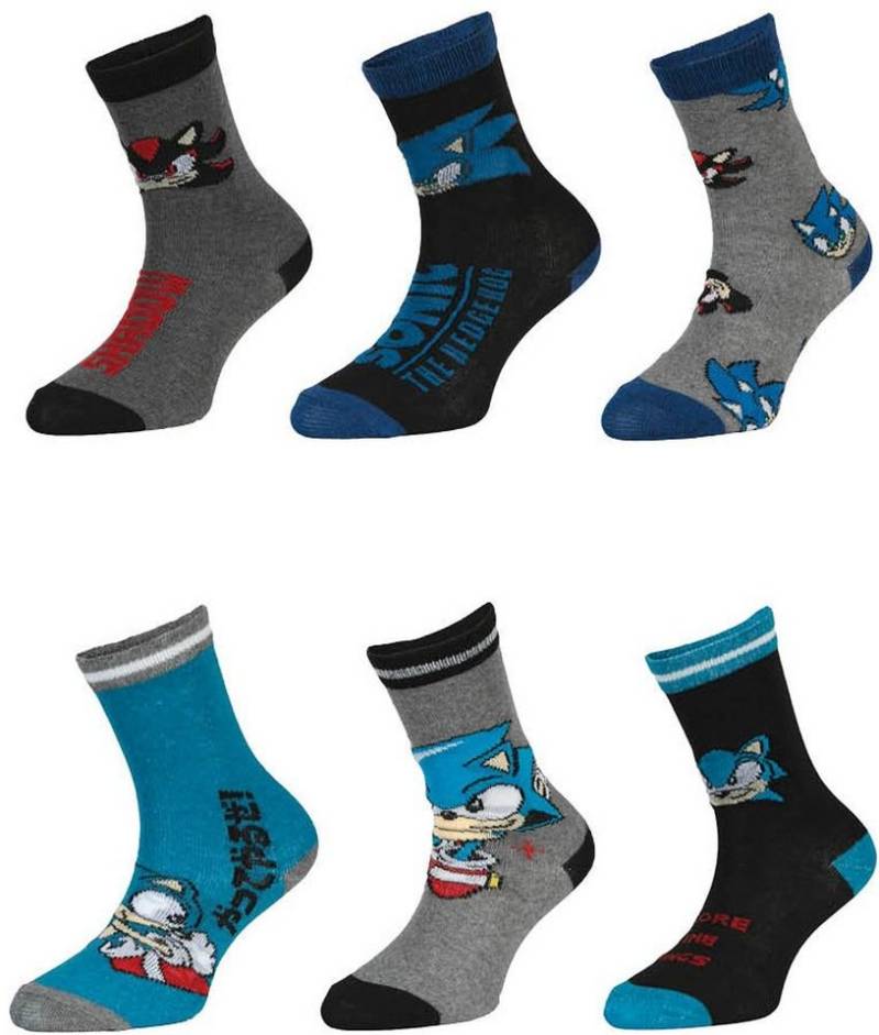 Sonic SEGA Basicsocken Sonic Kinder Socken Strümpfe Jungen + Mädchen 23/26 27/30 31/34 von Sonic  SEGA