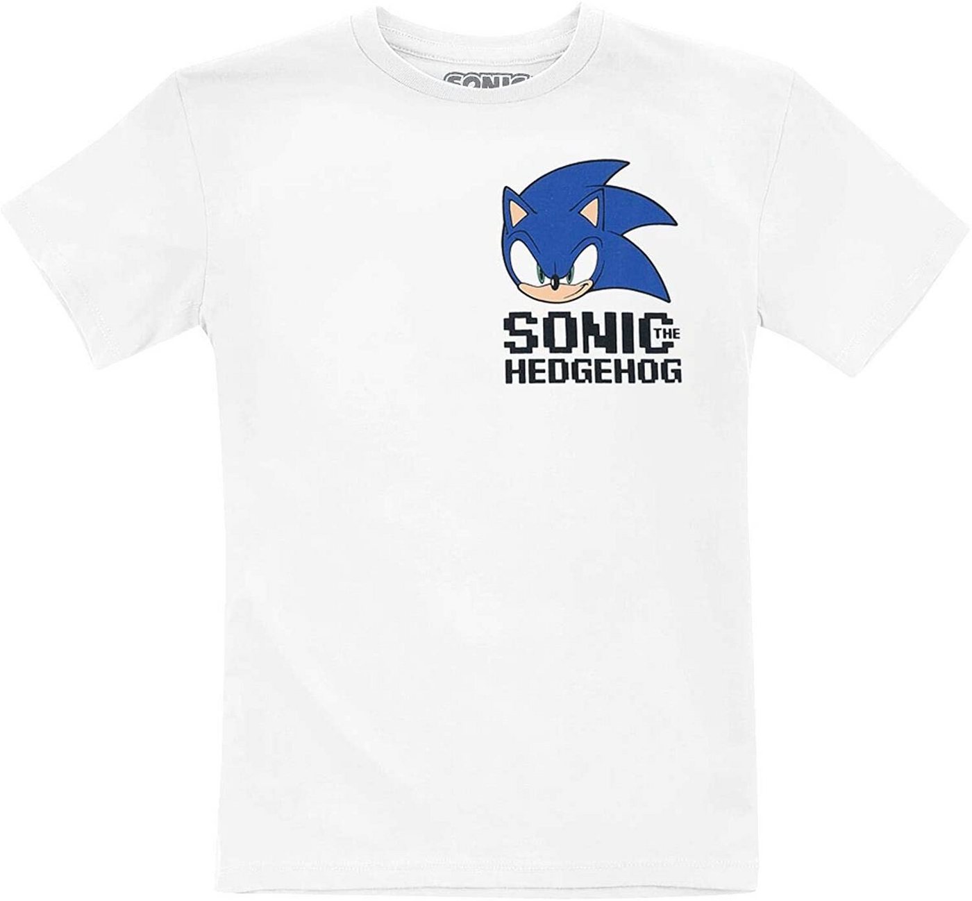 Sonic SEGA T-Shirt Sonic The Hedgehog T-Shirt weiss Kinder 104 116 128 140 Jungen + Mädchen von Sonic  SEGA