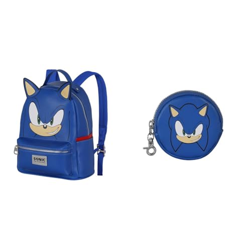 Sonic The Hedgehog - SEGA Face - Heady Rucksack + Cookie Portemonnaie von KARACTERMANIA