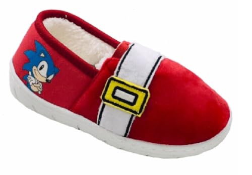 Sonic The Hedgehog, Hausschuhe für Jungen oder Mädchen, Sonic-Schuhe, Rot, Größe 2 UK, 34 EU von Sonic The Hedgehog