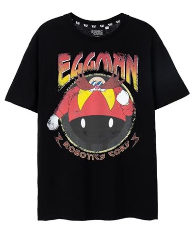 Sonic The Hedgehog Black Men's Short-Sleeved T-Shirt | Eggman Robotics Corp Design | Authentic Sonic Merchandise | Comfortable & Stylish for Sonic Fans Sonic The Hedgehog Black Men's Short-Sleeved T-Shirt | Eggman Robotics Corp Design | Authentic Sonic Merchandise | Comfortable & Stylish for Sonic Fans von Sonic The Hedgehog