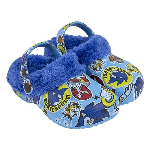 Sonic The Hedgehog Clogs für Jungen, Sonic Slipper Hausschuhe, Design Shearling Clogs, Geschenk für Jungen, Größen EU 26 bis 33 (Numeric_30) von Sonic The Hedgehog