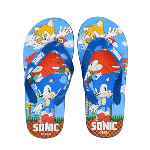 Sonic The Hedgehog Flip-Flops für Jungen, Sommer Sandalen Zehentrenner Sonic, Größe EU 30/31 von Sonic The Hedgehog