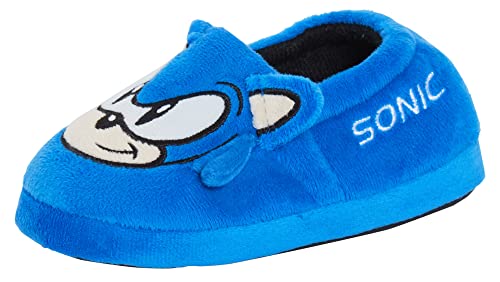 Sonic the Hedgehog Hausschuhe für Jungen, Mädchen, Kinder, 3D-Plüsch, Pantoletten, warm gefütterte Hausschuhe von Sonic The Hedgehog