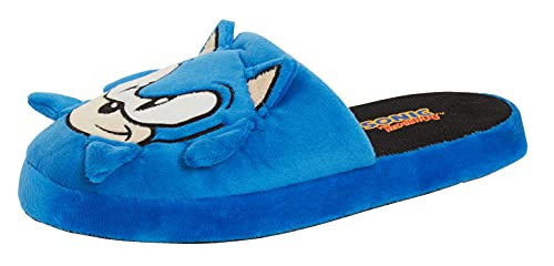 Sonic The Hedgehog Herren Hausschuhe für Gamer, Teenager, offener Rücken, Pantoletten, Hausschuhe, blau, 40 2/3 EU von Sonic The Hedgehog