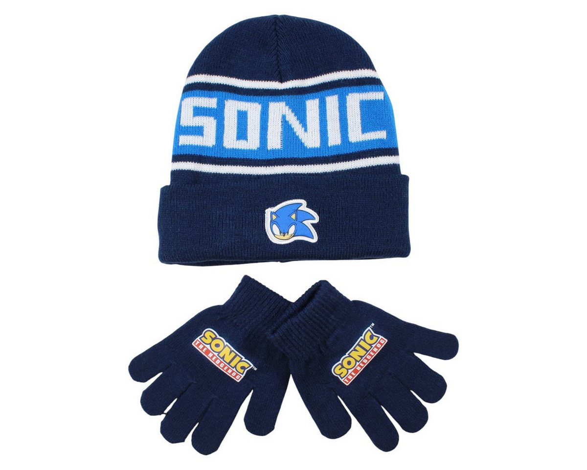 Sonic The Hedgehog Jerseymütze Sonic The Hedgehog 2tlg Set Wintermütze Handschuhe Gr. 54 (Spar-Set, 2-St) von Sonic The Hedgehog