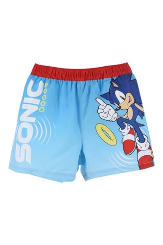 Sonic The Hedgehog Jungen Badeanzug, Sonic Bermuda Badeshorts, Kinder Badehose, Größe 8 Jahre, Blau von Sonic The Hedgehog