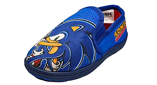 Sonic The Hedgehog, Hausschuhe für Jungen oder Mädchen. Blau, Größe 2 UK, 34 EU von Sonic The Hedgehog