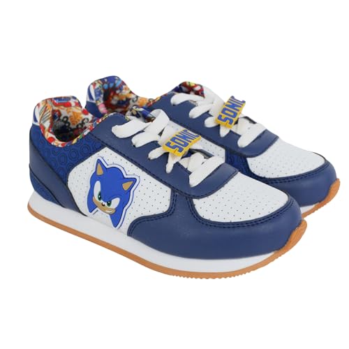 Sonic The Hedgehog Jungen Laufschuhe Schuhe Größen 11-4, Weiss/opulenter Garten, 34 EU von Sonic The Hedgehog