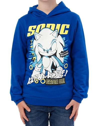 Sonic The Hedgehog Kapuzenpullover | Sonic Hoodie Kinder | Kapuzenpullover für Jungen | Blau | 134 von Sonic The Hedgehog