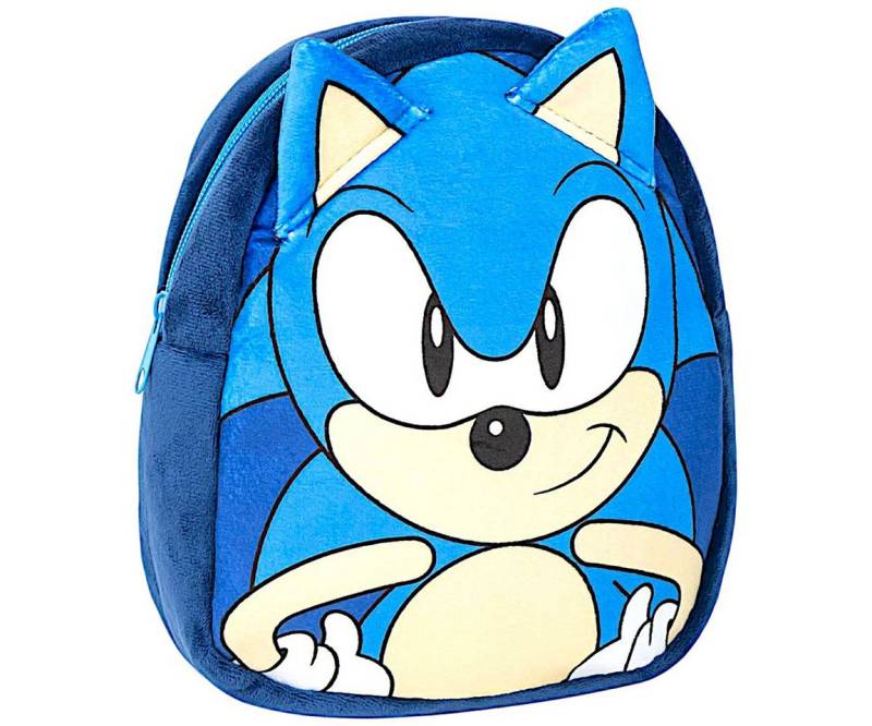 Sonic The Hedgehog Kindergartentasche 3D Ohren, Plüsch Kinder-Rucksack 18x8x22 cm von Sonic The Hedgehog
