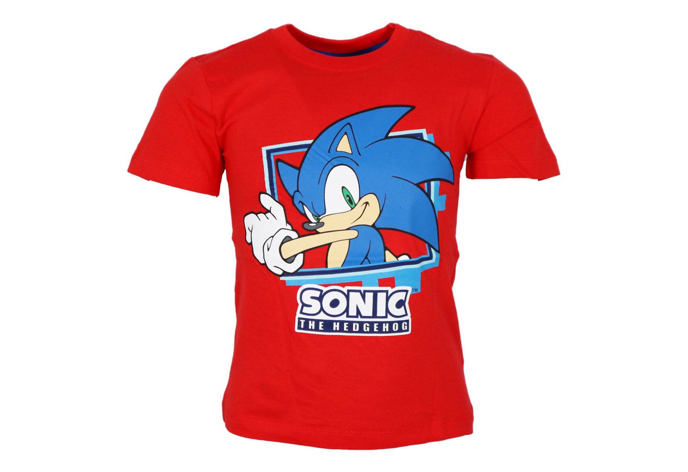 Sonic The Hedgehog Print-Shirt Sonic The Hedgehog Kinder Junge kurzarm T-Shirt Shirt Gr. 98 bis 128, Baumwolle von Sonic The Hedgehog