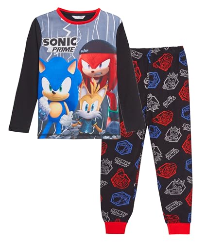 Sonic The Hedgehog Pyjamas für Kinder Jungen Sega Game On Pjs T-Shirt + Loungepants Set in voller Länge von Sonic The Hedgehog