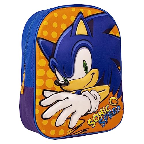 Sonic The Hedgehog Rucksack, Design 3D Sonic Schulrucksack, Kinderrucksack für Jungen, Reiserucksack, Kindergeschenk von Sonic The Hedgehog