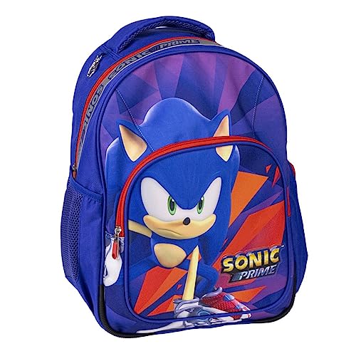 Sonic The Hedgehog Rucksack für Jungen, Kinderrucksack, Kinderturnbeutel, Schultasche, Sonic Prime Reiserucksack, Geschenk für Kinder von Sonic The Hedgehog