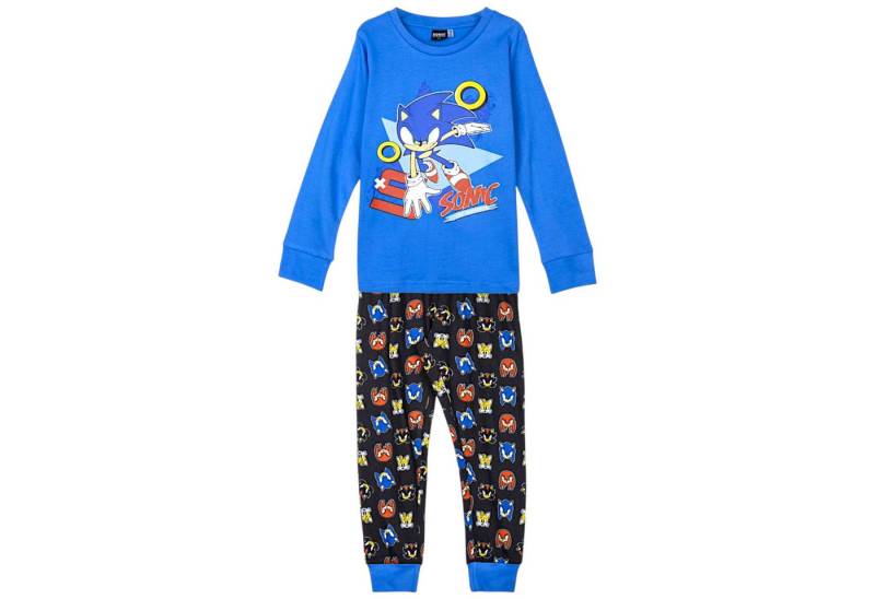 Sonic The Hedgehog Schlafanzug (2 tlg) Jungen Pyjama langarm Gr. 110 - 152 cm von Sonic The Hedgehog