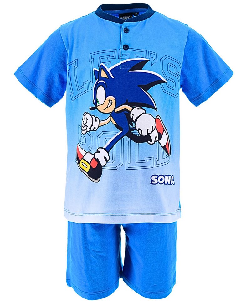 Sonic The Hedgehog Schlafanzug (2 tlg) Pyjama Set kurz - Jungen Shorty Gr. 98-128 cm von Sonic The Hedgehog