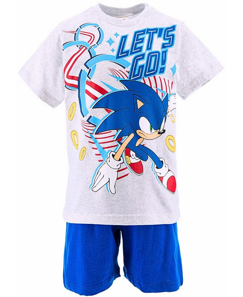 Sonic The Hedgehog Schlafanzug LET´S GO (2 tlg) Jungen Shorty aus nachhaltigen Materialien Gr. 98 - 128 cm von Sonic The Hedgehog