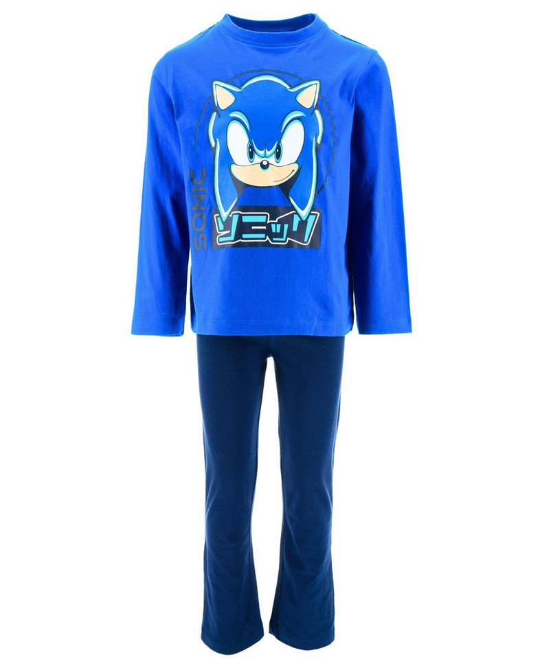 Sonic The Hedgehog Schlafanzug SEGA (2 tlg) Kinder Pyjama langarm Gr. 98 - 128 cm von Sonic The Hedgehog