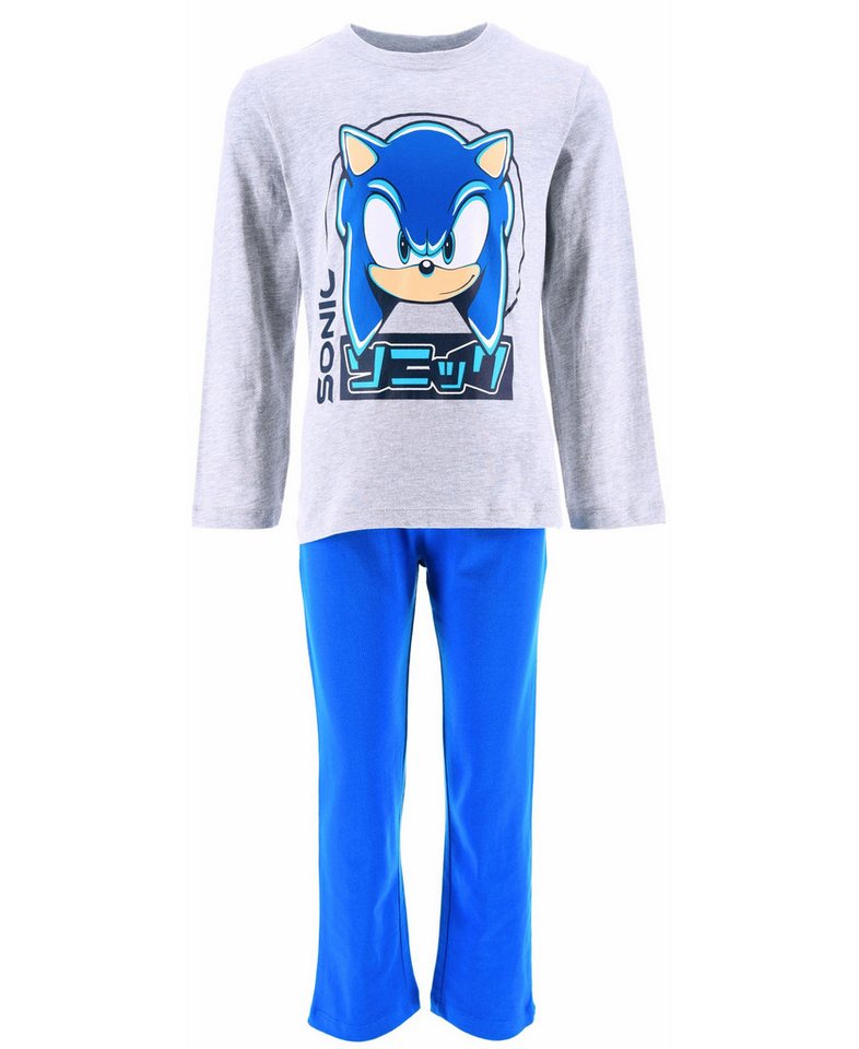 Sonic The Hedgehog Schlafanzug SEGA (2 tlg) Kinder Pyjama langarm Gr. 98 - 128 cm von Sonic The Hedgehog
