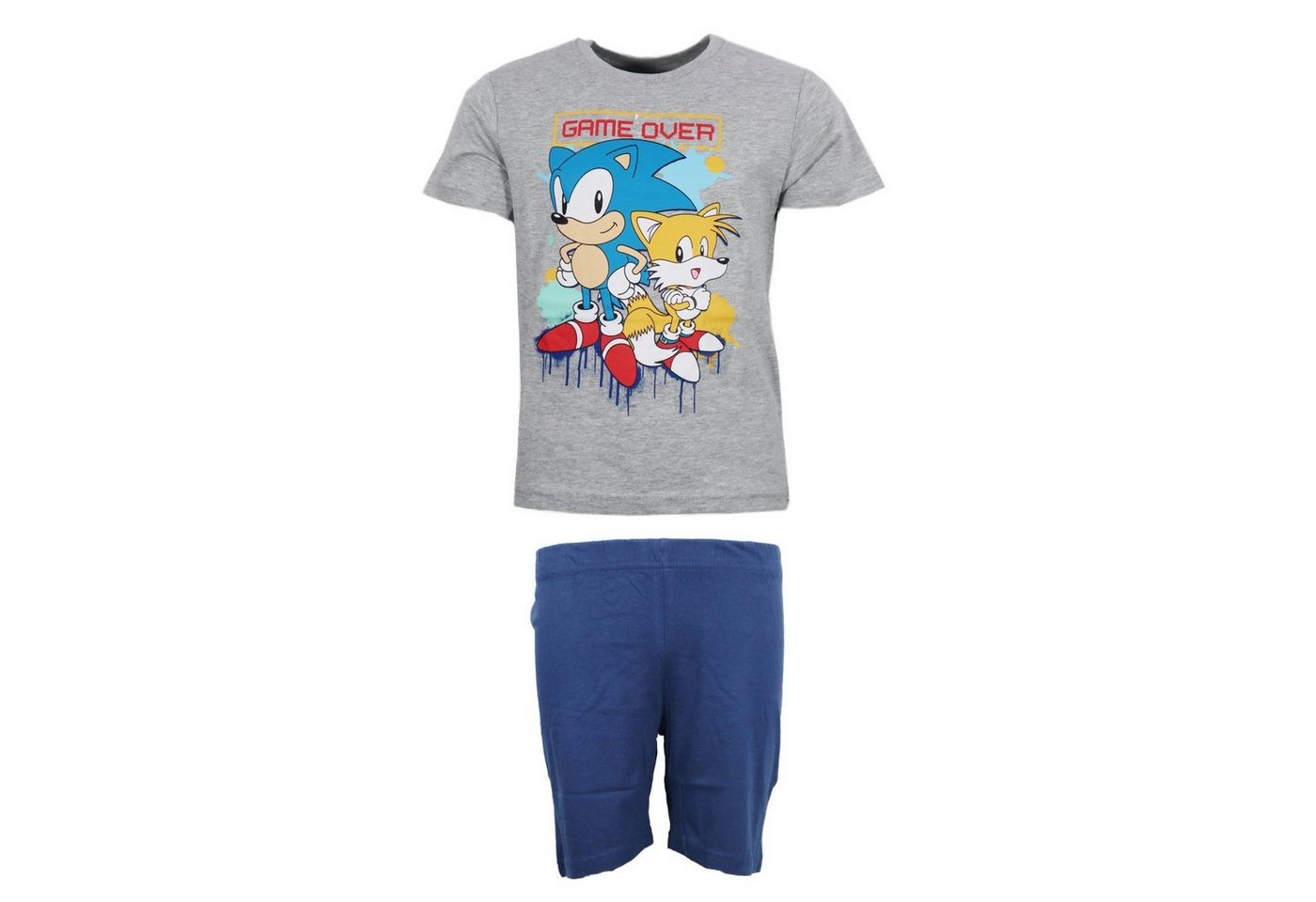 Sonic The Hedgehog Schlafanzug Sega Sonic The Hedgehog Tails Jungen Kinder Pyjama Gr. 104 bis 134 von Sonic The Hedgehog