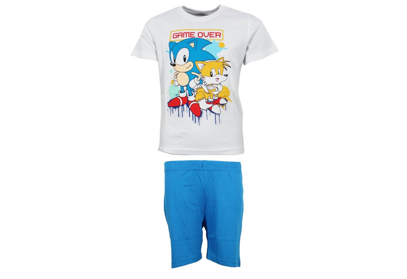 Sonic The Hedgehog Schlafanzug Sega Sonic The Hedgehog Tails Jungen Kinder Pyjama Gr. 104 bis 134 von Sonic The Hedgehog