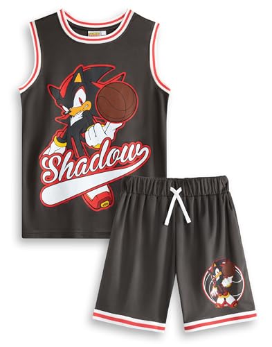 Sonic The Hedgehog Shadow 2-teilige Basketball-Set in Schwarz | Unisex-Kinder| Ärmelloses Basketball-Top mit Cartoon-Design | Aktivbekleidung für Kinder | Sonic Merch – 3–4 Jahre von Sonic The Hedgehog