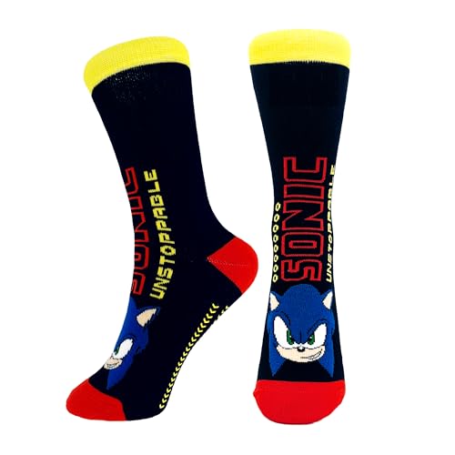 Sonic The Hedgehog Socken für Jungen, Rutschfeste Sonic Socken, Geschenk für Jungen, Größe EU 23/26 von Sonic The Hedgehog