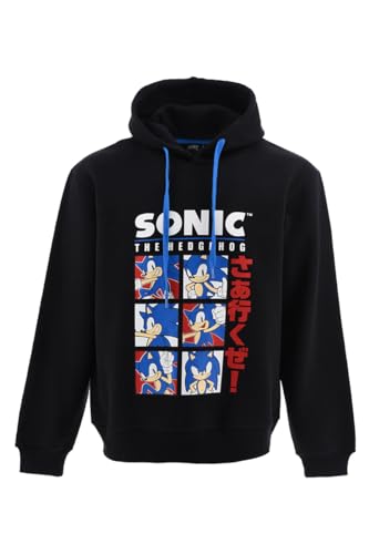 Sonic The Hedgehog Sweatshirt für Herren, Klassischer Sonic der Igel Design Pullover, Kapuzenpullover, Geschenk für Männer und Jugendliche (L) von Sonic The Hedgehog