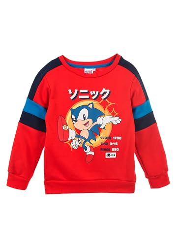 Sonic The Hedgehog Sweatshirt für Jungen, Pullover Sonic der Igel Design, Weiches Rot Textil-Sweatshirt, Geschenk für Jungen, Größe 3 Jahre - Rot von Sonic The Hedgehog