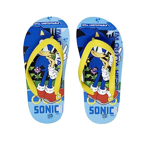 Sonic The Hedgehog Zehentrenner für Jungen, Sonic Kinder-Sommersandalen, Größe EU 31/32 | Gelb von Sonic The Hedgehog