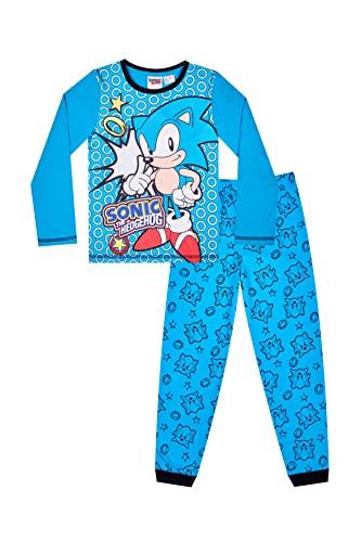 Schlafanzug im Gaming-Design, Sonic der irre Igel, lang, 4 bis 10 Jahre, Blau Gr. 4-5 Jahre, blau von Sonic the Hedgehog