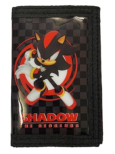 Shadow The Sonic Igel Kinder-Geldbörse mit Münzfach mit Reißverschluss & Karten- und Geldscheinfächern von Sonic The Hedgehog