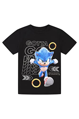 Sonic The Hedgehog Gotta Go Fast Jungen T-Shirt aus Baumwolle, Schwarz , 4-5 Jahre von Sonic the Hedgehog