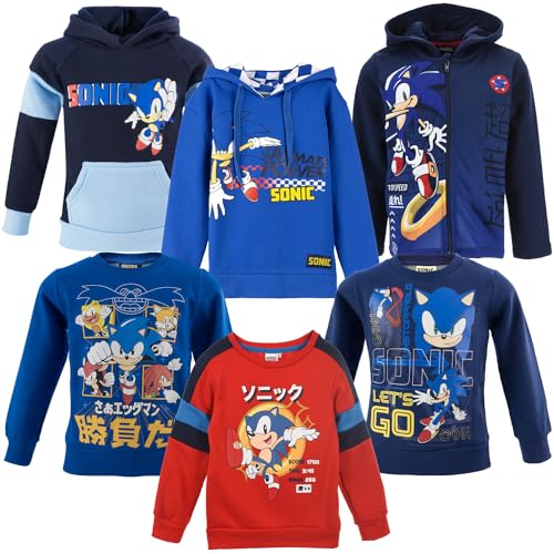 Sonic The Hedgehog - Jungen - Full Print Sweatshirt - Herbst Winter - Offizielle Lizenz, 1242 Marineblau, 3 Jahre von Sonic the Hedgehog