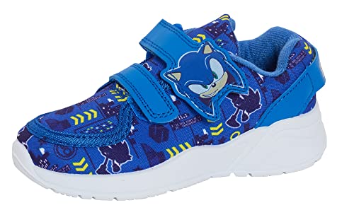 Sonic The Hedgehog Jungen-Sneaker für Kinder, Gamer, leichte Sportschuhe, einfach zu befestigende Riemen, blau, 27 EU von Sonic The Hedgehog