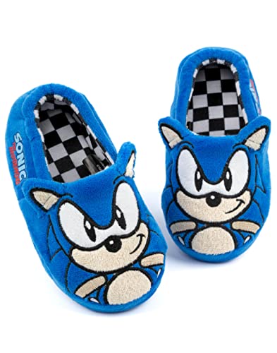 Sonic The Igel-Hausschuhe Kinder Plüsch gestickte Face 3D-Zeichenschuhe 35 EU von Sonic the Hedgehog