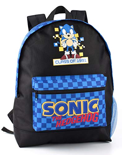 Sonic the Hedgehog Jungen Rucksack | Abenteuer im Retro-Gamer-Stil | Kinder Schultasche Rucksack mit geräumigen Fächern | Verbessere deinen Tag mit Gaming-Spaß | Entworfen für bequemes Tragen von Sonic the Hedgehog