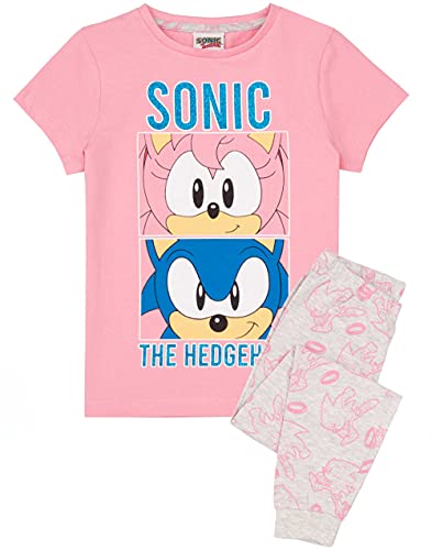 Sonic The Igele Pyjamas Mädchen Pink Gamer T-Shirt & Langlange PJS Set 6-7 Jahre von Sonic the Hedgehog