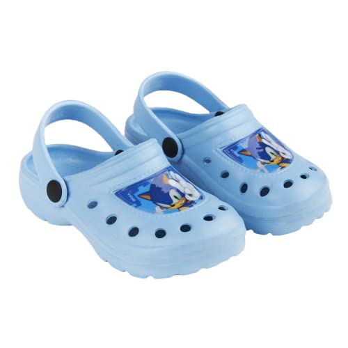 Sonic The Hedgehog Clogs für Jungen, Leichte Sandalen, Design Sonic Sommersandalen, Größe EU 28/29 | Hellblau von Sonic The Hedgehog