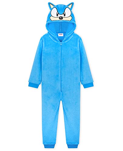 Sonic The Hedgehog Jumpsuit Kinder, Schlafoverall Kinder, Onesie Kinder Jumpsuit Jungen, 104-164 (13-14 Jahre, Blau) von Sonic The Hedgehog